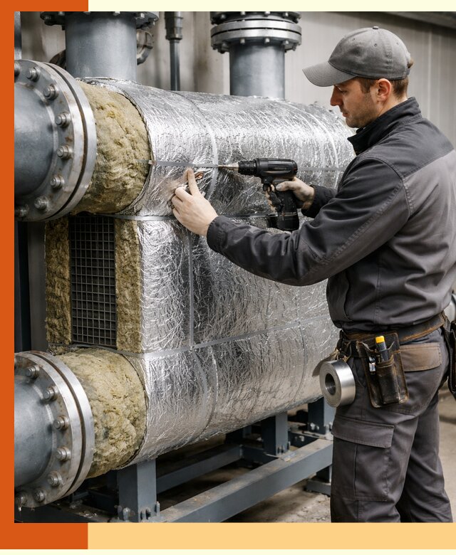 Утепление теплообменника в Зиме — профессиональная теплоизоляция оборудования